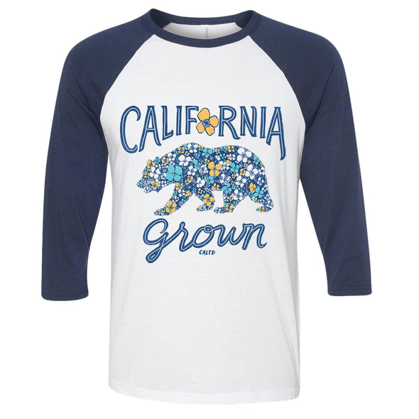 Bear Poppy Blossom Baseball Tee-CA LIMITED