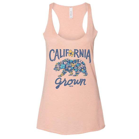 Bear Poppy Blossom Racerback Tank-CA LIMITED