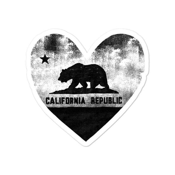 Black California Heart Decal-CA LIMITED