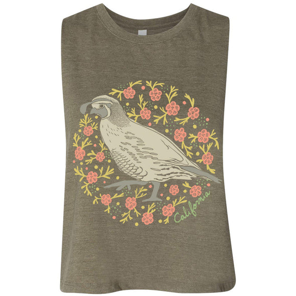 CA Poppy Quail Cropped Tank-CA LIMITED