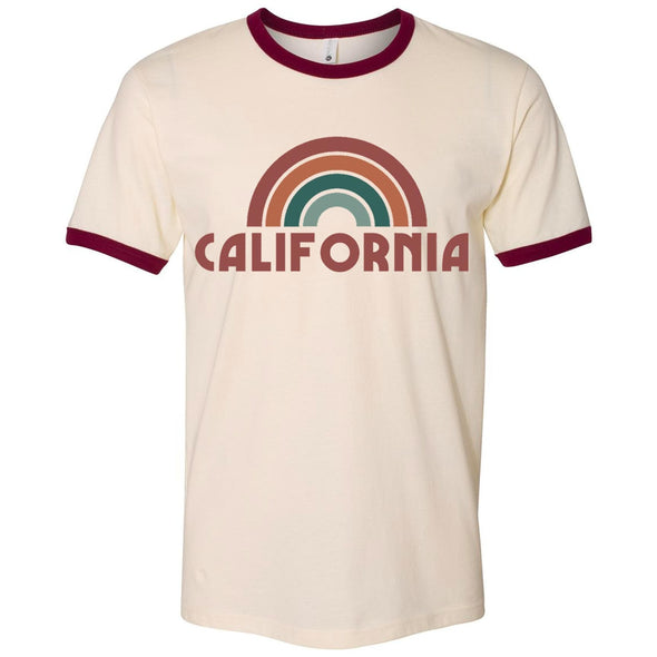 CA Rainbow Maroon Ringer Tee-CA LIMITED