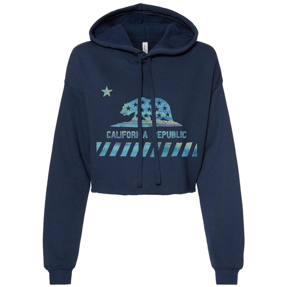 CA Star Flag Cropped Hoodie-CA LIMITED