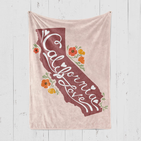 CA State With Poppies Blanket-CA LIMITED