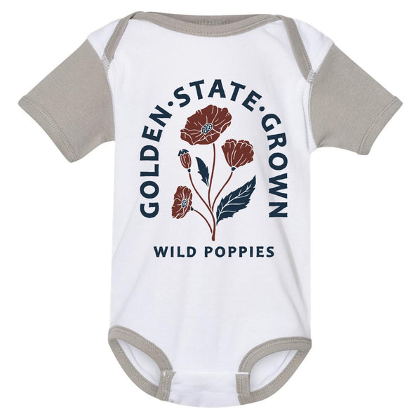 CA Wild Poppies Baby Onesie-CA LIMITED