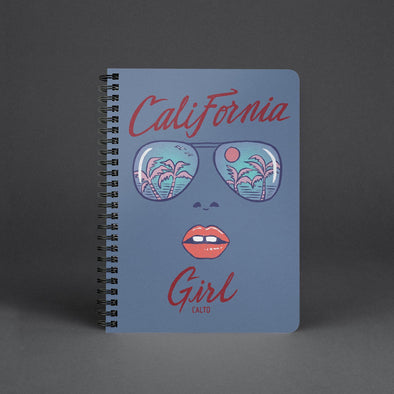 California Girl Glasses Blue Spiral Notebook-CA LIMITED