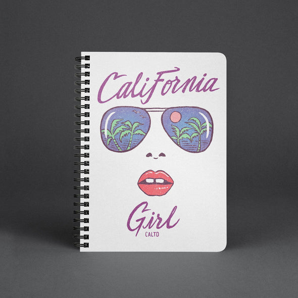 California Girl Glasses White Spiral Notebook-CA LIMITED