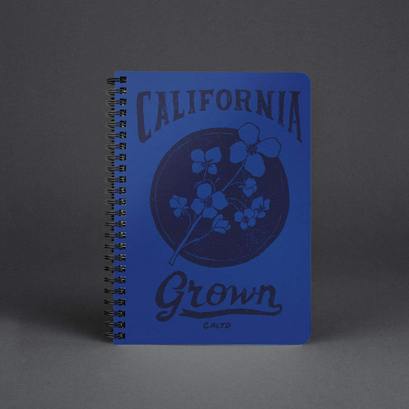 California Grown Circle Blue Spiral Notebook-CA LIMITED