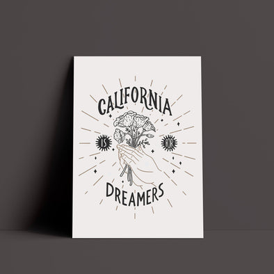 California Is For Dreamers Light Grey Poster-CA LIMITED