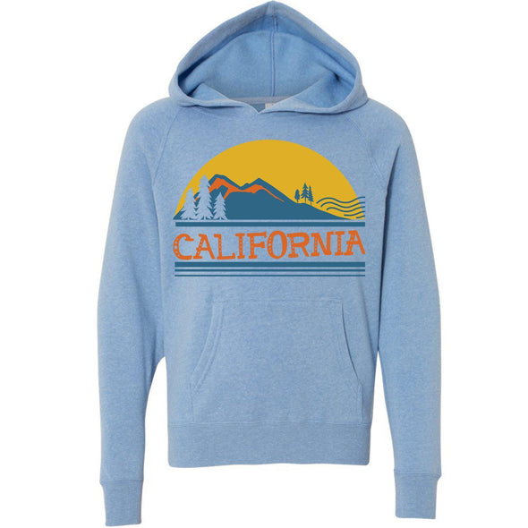 California Mountains Raglan Youth Hoodie-CA LIMITED