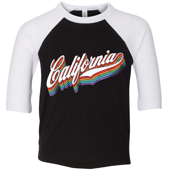 California Rainbow Toddler Baseball Tee-CA LIMITED