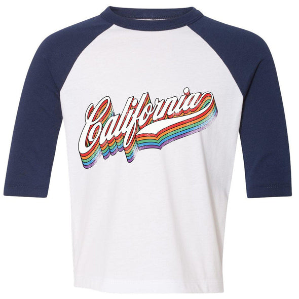 California Rainbow Toddler Baseball Tee-CA LIMITED