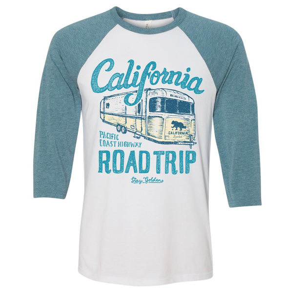 California Roadtrip Baseball Tee-CA LIMITED