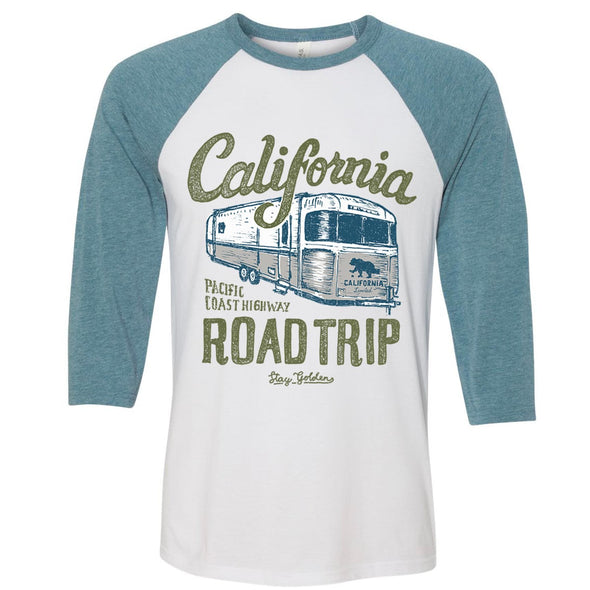 California Roadtrip Baseball Tee-CA LIMITED