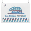 California Star Flag White Poster-CA LIMITED