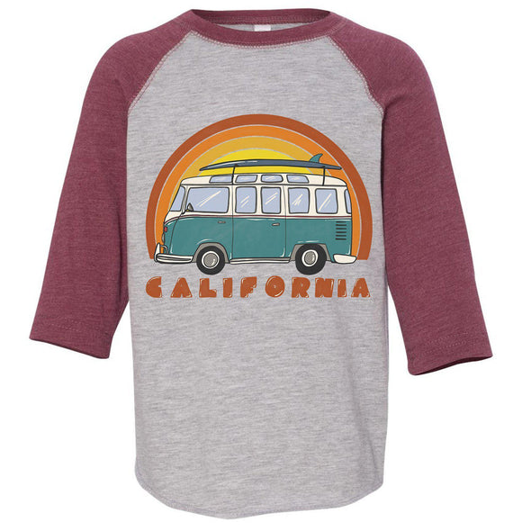 California Surf Van Toddler Baseball Tee-CA LIMITED