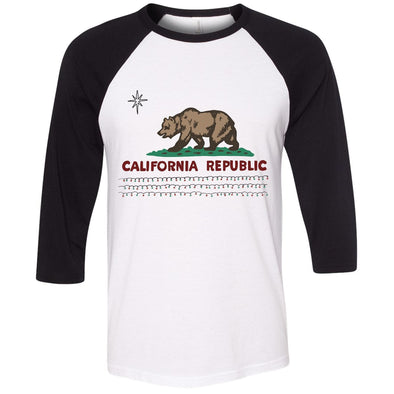 Christmas Lights Black Sleeves Baseball Tee-CA LIMITED