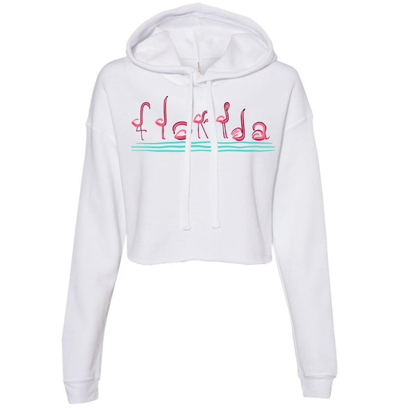 Curvy Flamingos FL Cropped Hoodie-CA LIMITED