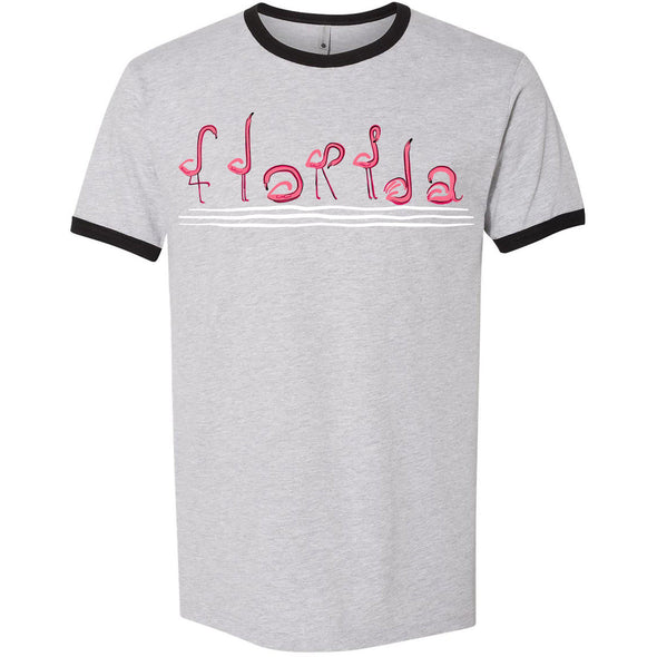 Curvy Flamingos FL Ringer Tee-CA LIMITED