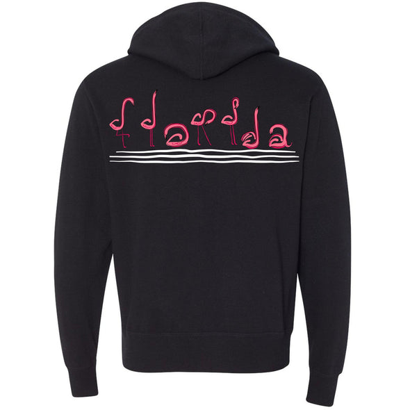 Curvy Flamingos FL Zipper Hoodie-CA LIMITED