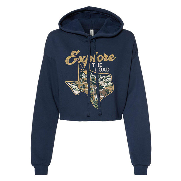 Explore the Road Texas Cropped Hoodie-CA LIMITED