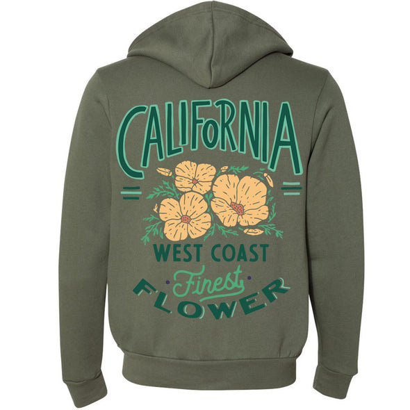 Finest Poppies Zipper Hoodie-CA LIMITED