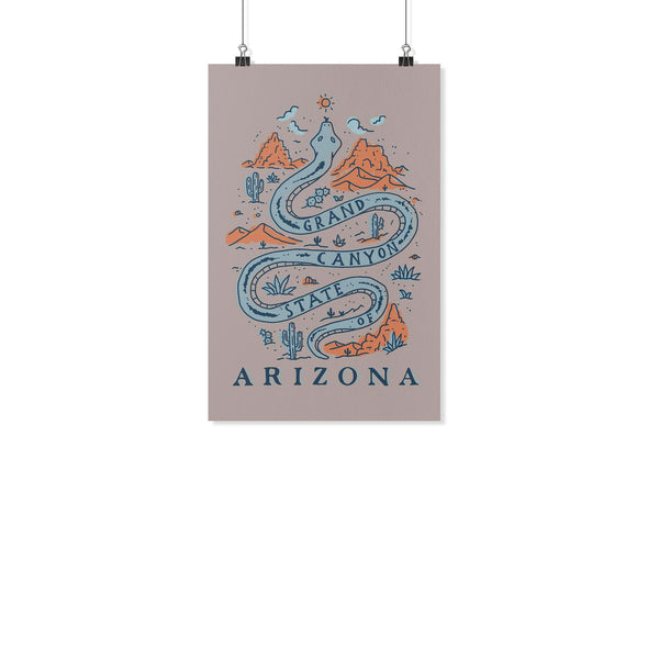 Grand Canyon Snake Arizona Brown Beige Poster-CA LIMITED