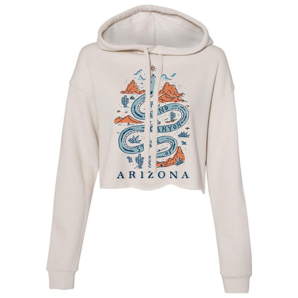 Grand Canyon Snake Arizona Cropped Hoodie-CA LIMITED