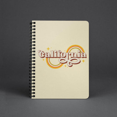 Groovy California Pale Yellow Spiral Notebook-CA LIMITED