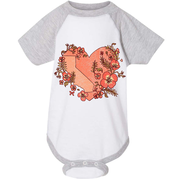 Heart State Baseball Baby Onesie-CA LIMITED