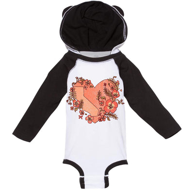 Heart State Hooded Baby Onesie-CA LIMITED