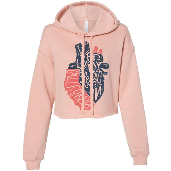 I Left My Heart In CA Cropped Hoodie-CA LIMITED