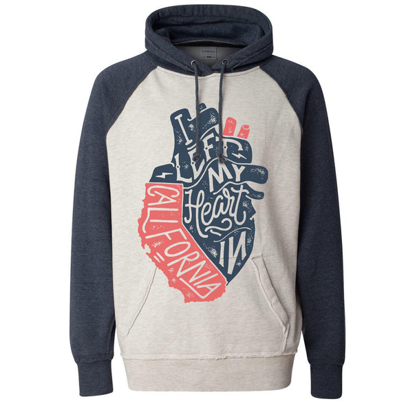 I Left My Heart In CA Raglan Hoodie-CA LIMITED