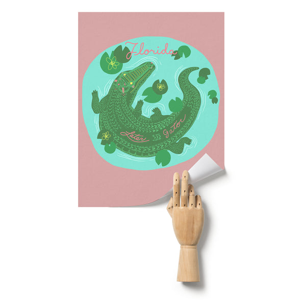 Later Gator Florida Mauve Poster