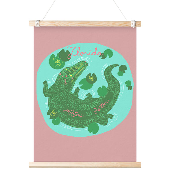 Later Gator Florida Mauve Poster