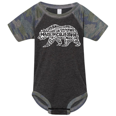 Made In California Bear Baseball Baby Onesie-CA LIMITED