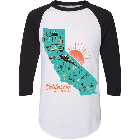 Map CA Love Baseball Tee-CA LIMITED