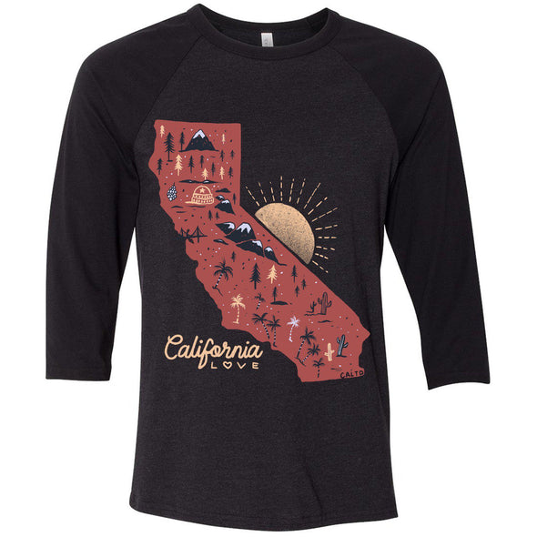 Map CA Love Baseball Tee-CA LIMITED