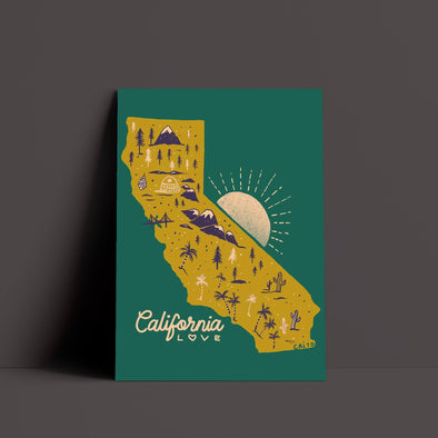 Map CA Love Green Poster-CA LIMITED