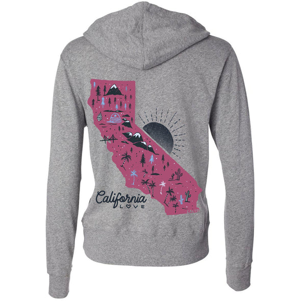 Map CA Love Zip Up Hoodie-CA LIMITED