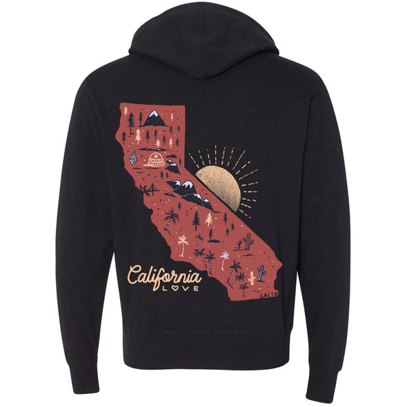 Map CA Love Zip Up Hoodie-CA LIMITED