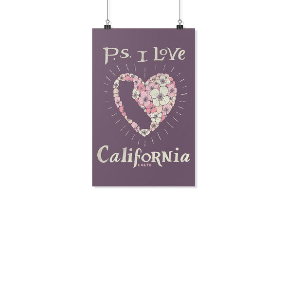 P.S. I Love California Plum Poster-CA LIMITED