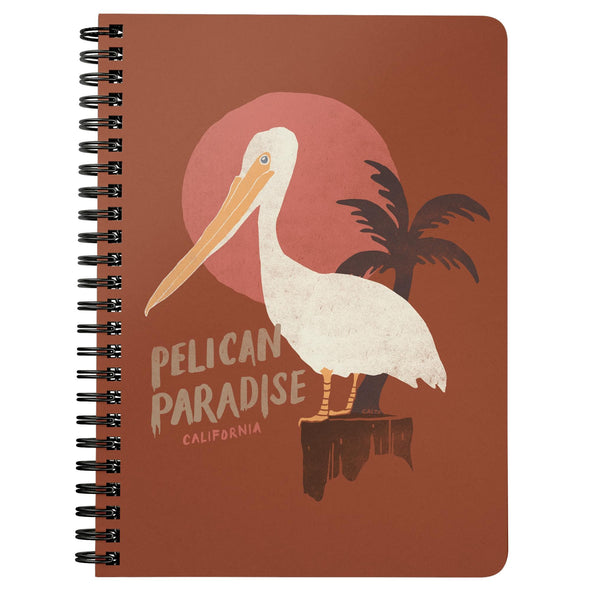 Pelican Paradise Burnt Orange Spiral Notebook-CA LIMITED