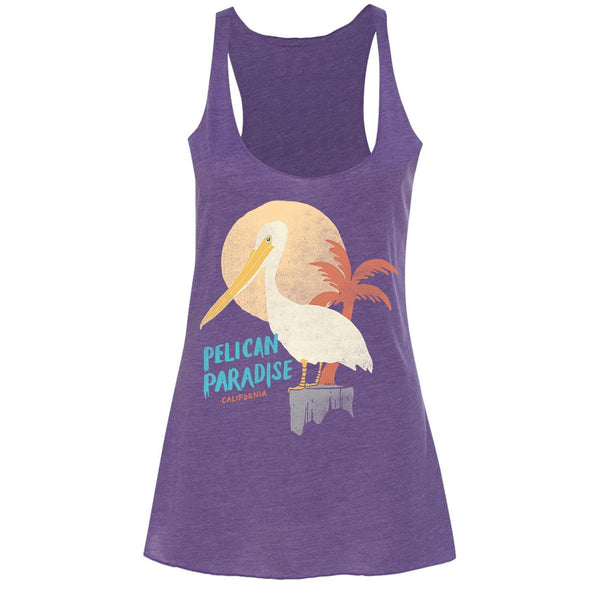 Pelican Paradise Purple Triblend Racerback Tank-CA LIMITED