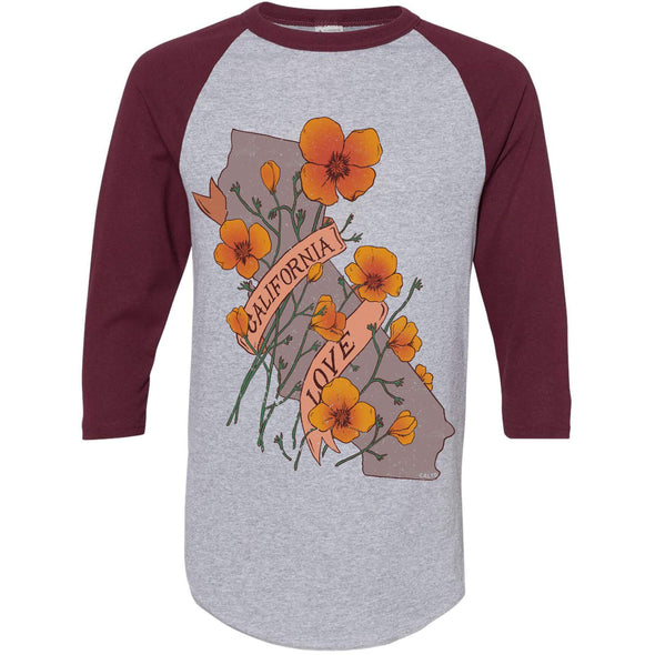 Poppies CA Love Baseball Tee-CA LIMITED