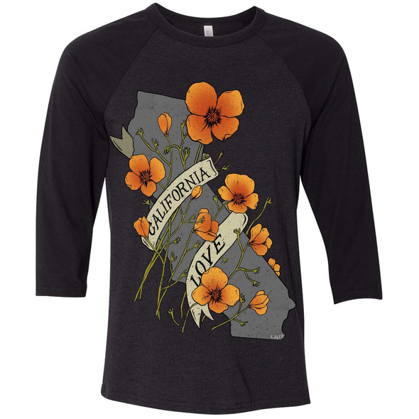 Poppies CA Love Baseball Tee-CA LIMITED