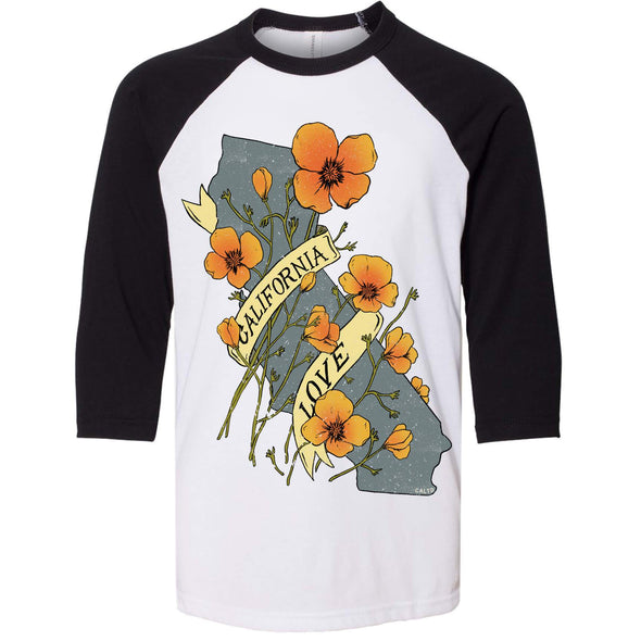 Poppies CA Love Youth Baseball Tee-CA LIMITED