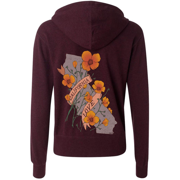 Poppies CA Love Zip Up Hoodie-CA LIMITED