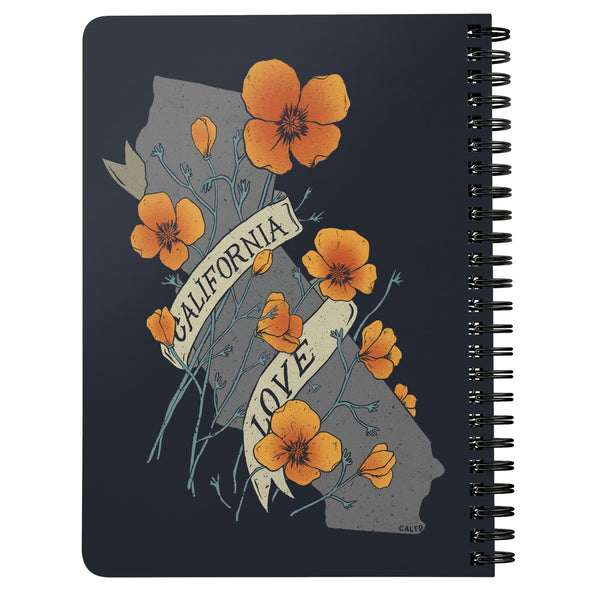 Poppy CA Love Navy Spiral Notebook-CA LIMITED