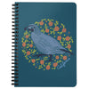 Poppy Quail Eden Blue Spiral Notebook-CA LIMITED