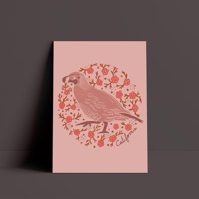 Poppy Quail Pink Poster-CA LIMITED